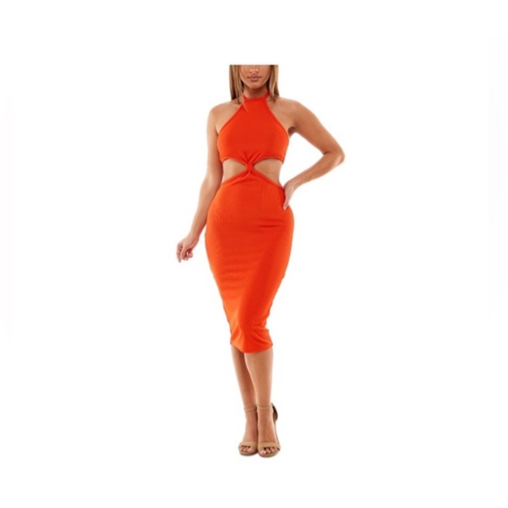 Orange cutout dress ribbed size medium